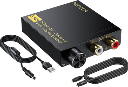 NÖRDIC 5.1CH Digitale Naar Analoge DAC - Coaxiaal/Toslink Naar RCA - 192kHz Converter - Ondersteunt DTS & Dolby AC3
