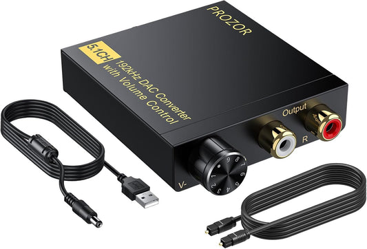 NÖRDIC 5.1CH Digitale Naar Analoge DAC - Coaxiaal/Toslink Naar RCA - 192kHz Converter - Ondersteunt DTS & Dolby AC3