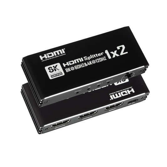 NÖRDIC 4K HDMI 2.1 Splitter 1x2 - 8K@60Hz & 4K@120Hz