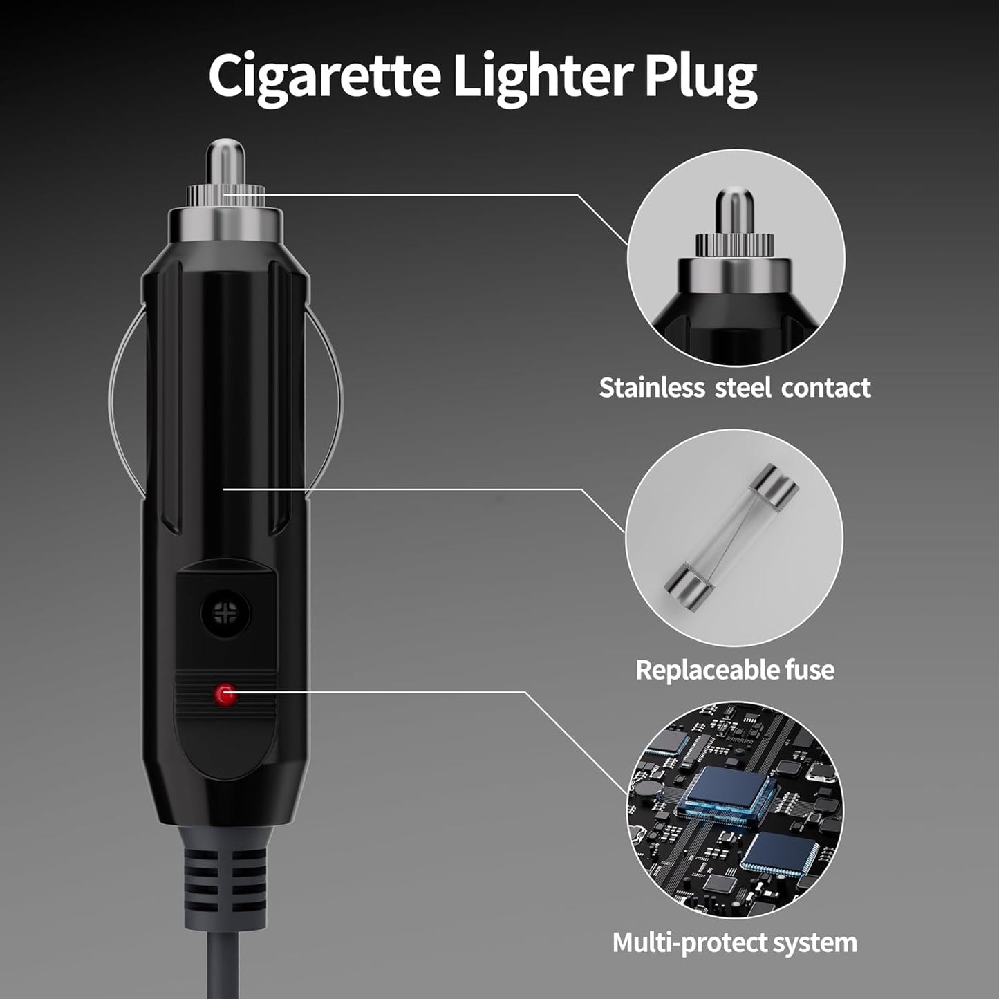 Nördic voedingskabel – Geschikt voor Starlink Mini – 12V-24V Sigarettenaansteker – Auto oplader