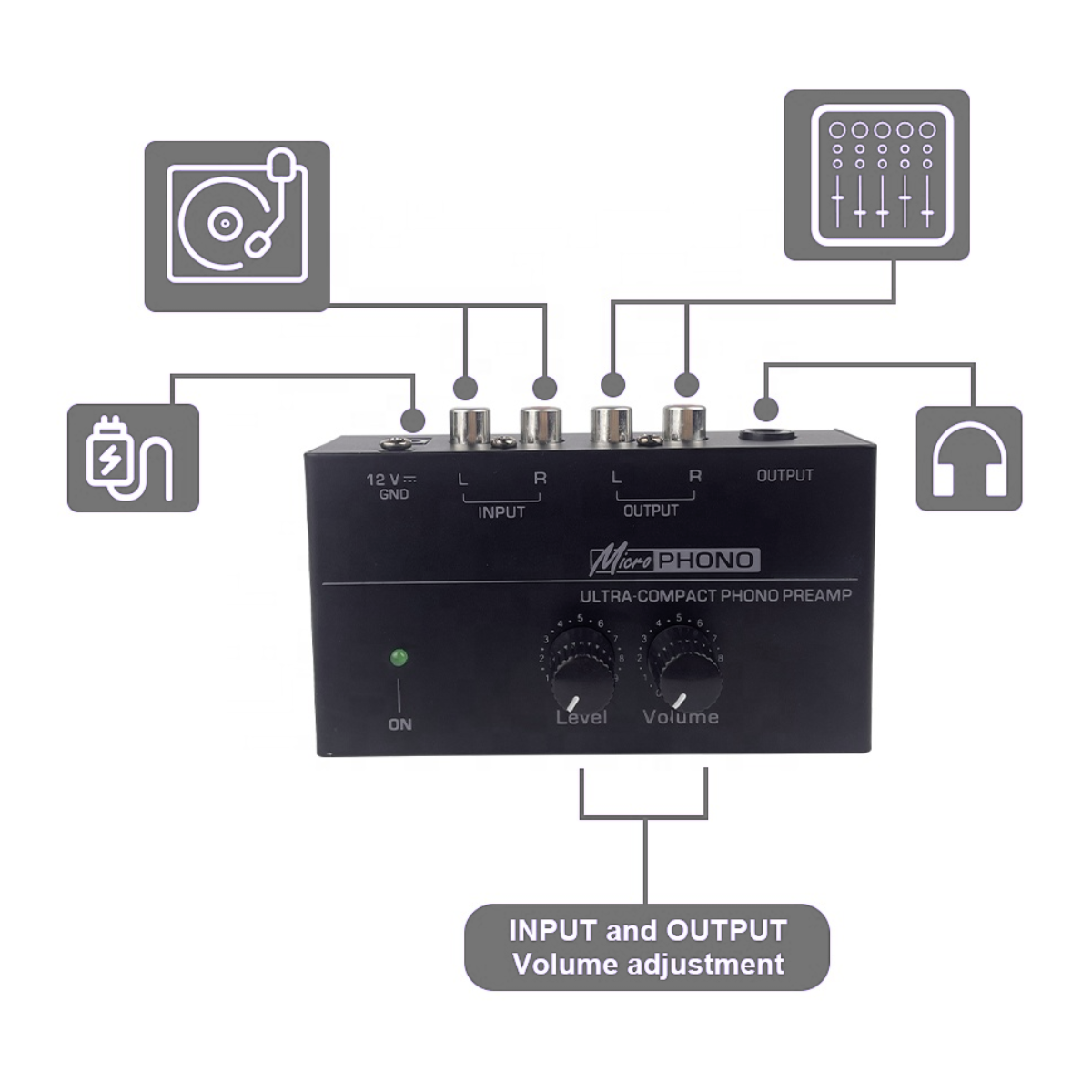 Delmark Phono Preamp - Voorversterker voor Platenspelers