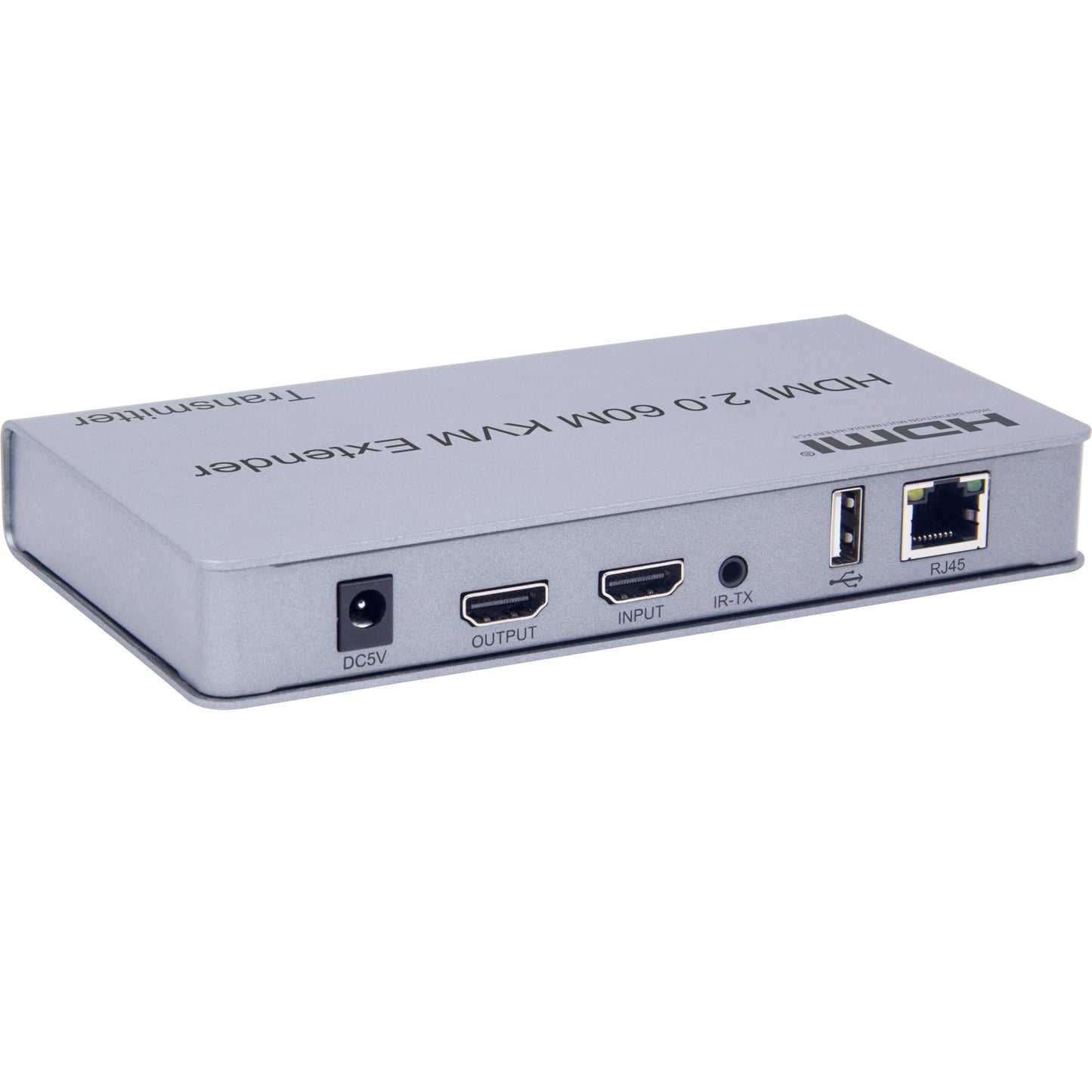 NÖRDIC KVM-EXT KVM Extender over Cat6 up to 60m - HDMI2.0 - 4K60Hz - 2xUSB - 1080p - Silver