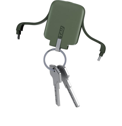 TAU Mini Powerbank 3 in 1 Sleutelhanger met Oplader - USB-C, USB, Micro USM & Lightning - 1400mAh