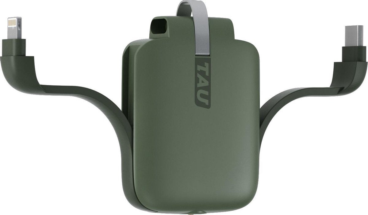 TAU Mini Powerbank 3 in 1 Sleutelhanger met Oplader - USB-C, USB, Micro USM & Lightning - 1400mAh