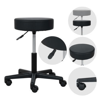 Verstelbare Werkkruk – Ergonomische Rolkruk – Belastbaar tot 150 kg – Zwart