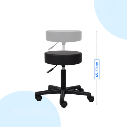Verstelbare Werkkruk – Ergonomische Rolkruk – Belastbaar tot 150 kg – Zwart