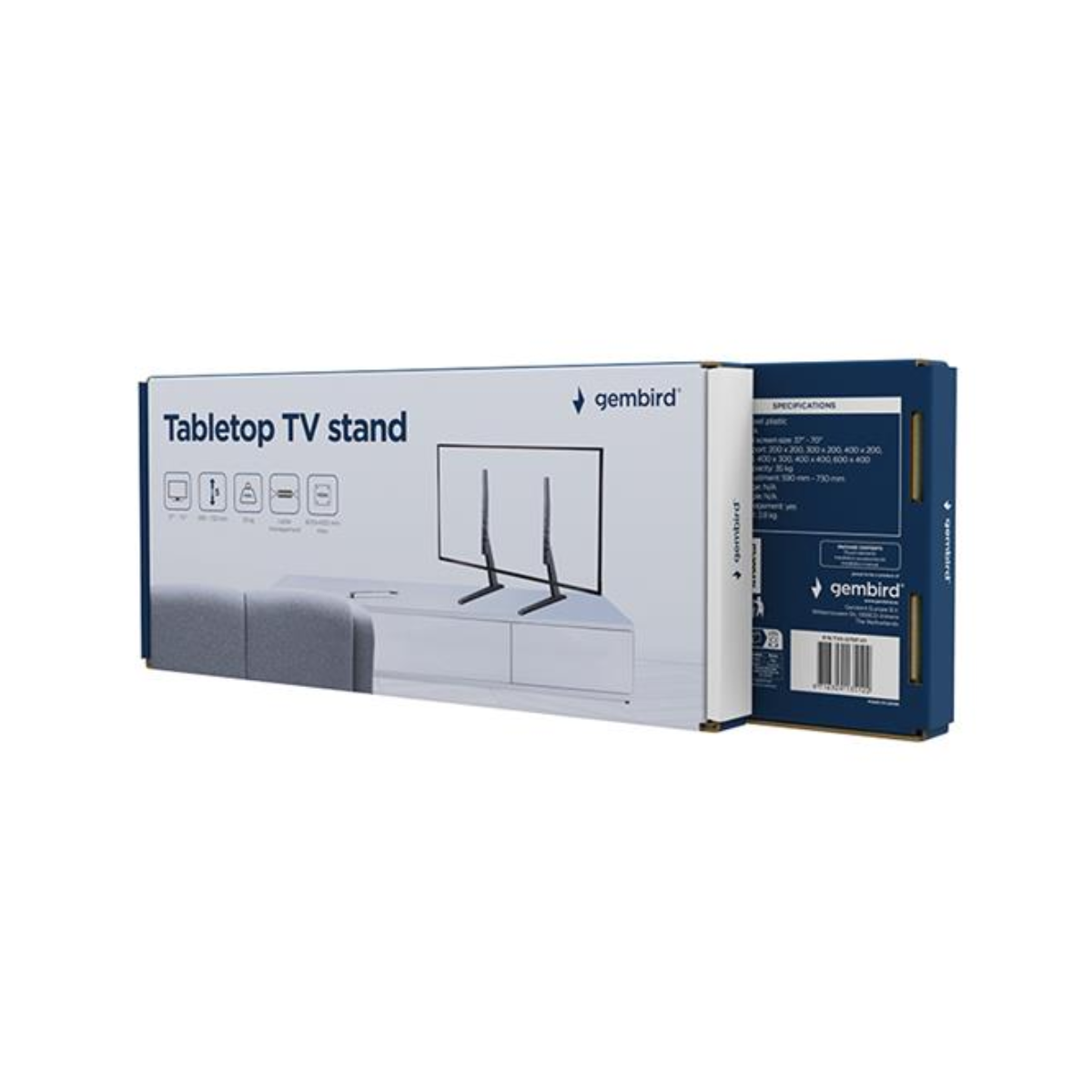Universele Tafelmodel TV-standaard - 37" tot 70" - In hoogte verstelbaar - Zwart - Gembird