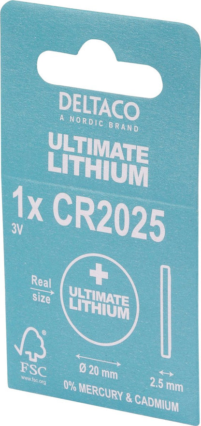 Deltaco Ultimate Lithium CR2025 Knoopcel Batterij - 3V