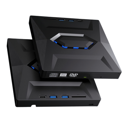 Delmark 4-in-1 USB 3.0 Externe DVD Speler en Brander + USB Hub - SD Kaartlezer - CD/DVD Lezer, Brander en Kaartlezer