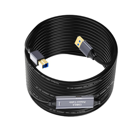 NÖRDIC USB A naar USB B - USB 3.0 - Geschikt voor Printer, USB stick, Laptop, PC, Tablet, Camera en Xbox - 5m