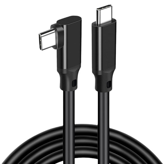 NÖRDIC USB C naar USB C Haakse Kabel - Geschikt voor Smartphone, Tablet & PC - USB 2.0 - 480Mbps - 60W - 2m - Zwart