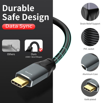 NÖRDIC USB A naar USB C kabel - USB 3.0 - 5Gbps - Geschikt voor Laptop, docking station, VR, Camera, Xbox en SSD - 15m