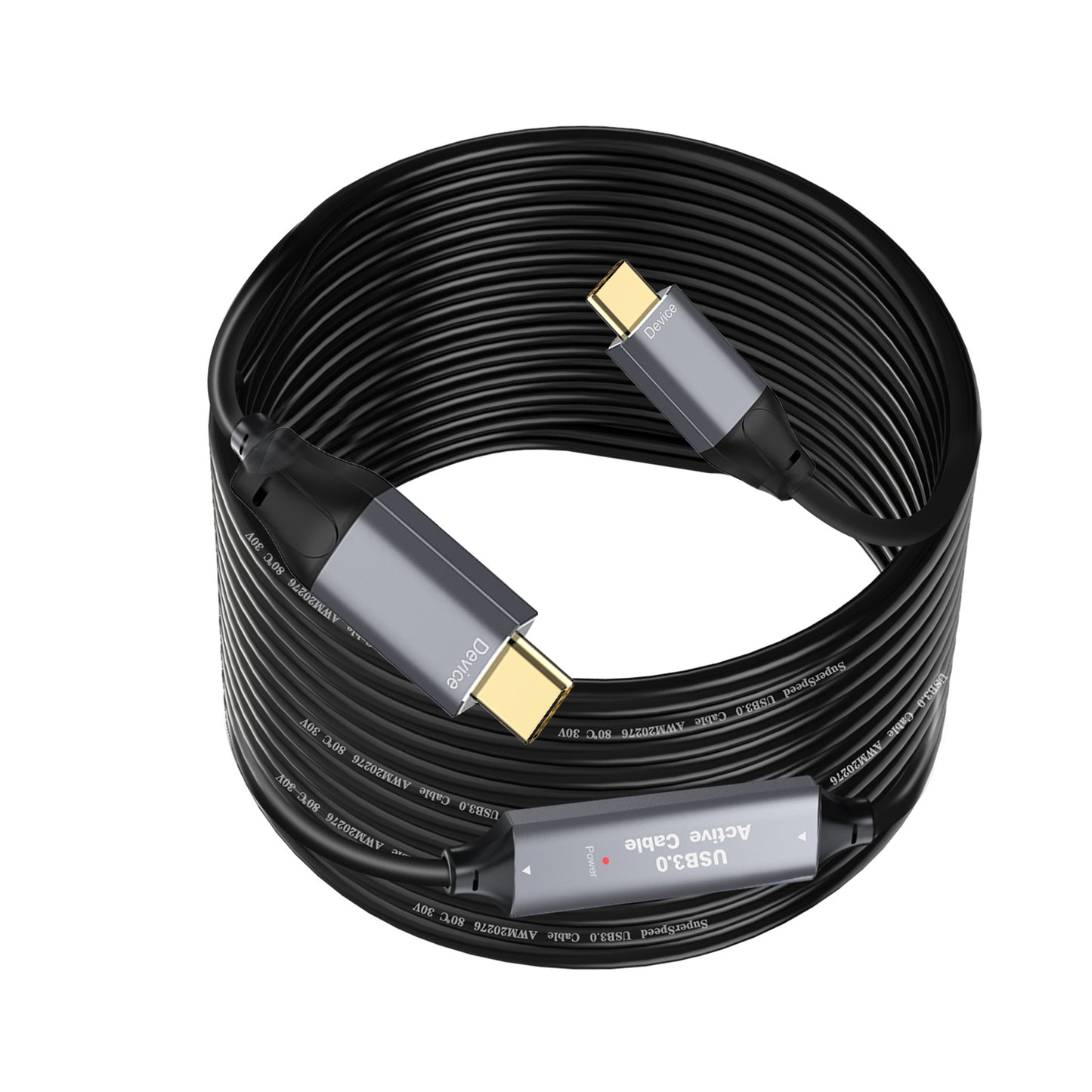 NÖRDIC USB C naar USB C kabel - USB 3.0 - 5Gbps - Geschikt voor Laptop, docking station, SSD & Camera - 20m