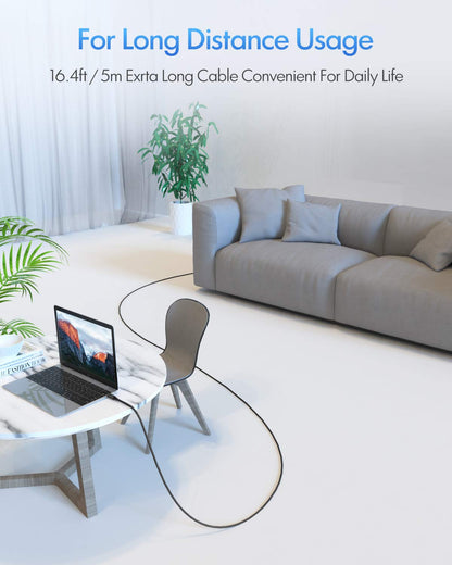 NÖRDIC USB C naar USB C kabel - USB 3.0 - 5Gbps - Geschikt voor Laptop, docking station, SSD & Camera - 15m