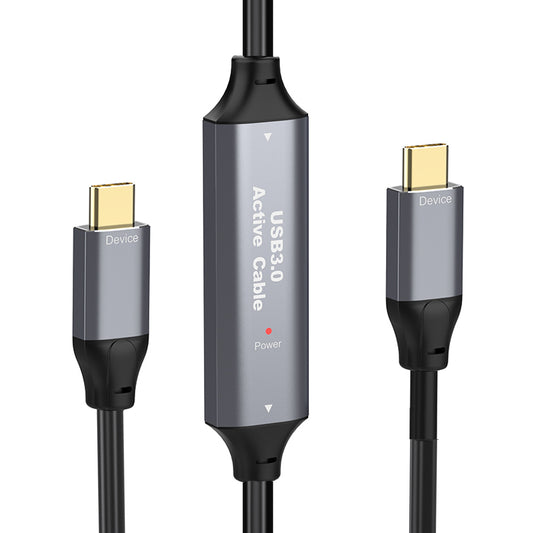 NÖRDIC USB C naar USB C kabel - USB 3.0 - 5Gbps - Geschikt voor Laptop, docking station, SSD & Camera - 15m