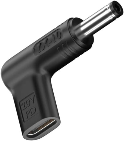 NÖRDIC Adapter USB-C naar DC 4,5x3,0mm - 100W - 12-20V - Geschikt voor Dell Laptop - Zwart