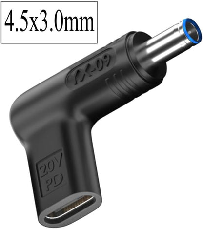 NÖRDIC Adapter USB-C naar DC 4,5x3,0mm - 100W - 12-20V - Geschikt voor HP Laptop - Zwart