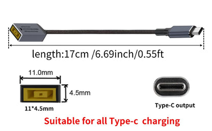 NÖRDIC USB-C Adapter - Geschikt voor Lenovo opladers - 100W PD Snellader - Geschikt voor laptop, smartphone & tablet - 17 cm
