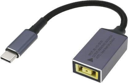 NÖRDIC USB-C Adapter - Geschikt voor Lenovo opladers - 100W PD Snellader - Geschikt voor laptop, smartphone & tablet - 17 cm