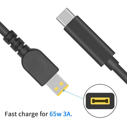 NÖRDIC USB-C naar DC Kabel - Geschikt voor Lenovo apparaten - 65W - Geschikt voor Laptop - 1,5m