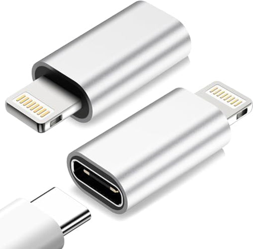 NÖRDIC USBC-N1503 - USB-C Vrouwelijk naar Lightning Mannelijk Adapter - (Niet MFI) - Zilverkleurig