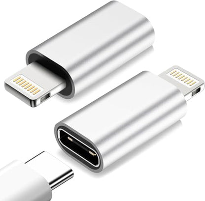 NÖRDIC USBC-N1503 - USB-C Vrouwelijk naar Lightning Mannelijk Adapter - (Niet MFI) - Zilverkleurig
