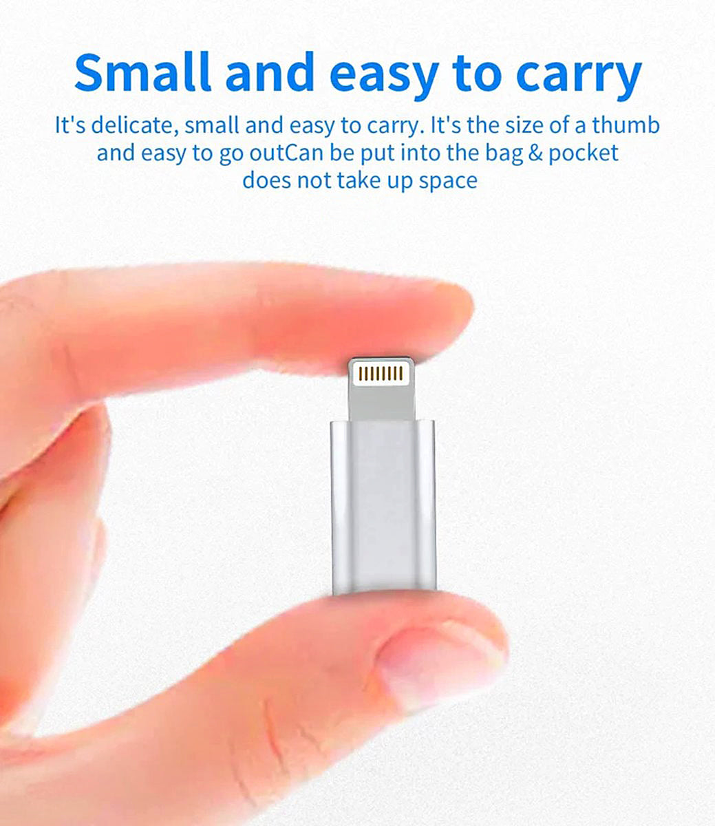 NÖRDIC USBC-N1503 - USB-C Vrouwelijk naar Lightning Mannelijk Adapter - (Niet MFI) - Zilverkleurig