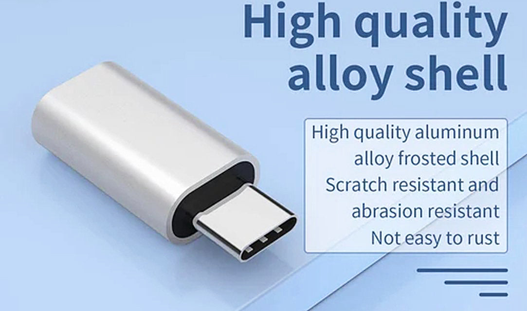 NÖRDIC USBC-N1504 USBC-C Mannelijk naar Lightning Vrouwelijk Adapter - Zilver