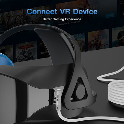 NÖRDIC USB-C naar USB-C - USB3.2 Gen1 - Geschikt voor Oculus Quest / Quest 2 VR bril - 5m - Wit