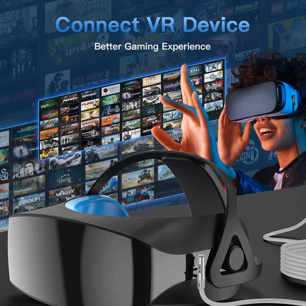 NÖRDIC VR Link kabel - USB-C naar USB - USB3.2 Gen1 -Geschikt voor Oculus Quest 2 VR bril - 5m - Wit