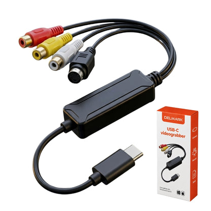 Delmark USB-C Video Grabber - AV naar USB-C Laptop of mobiel - RCA Video-opnamekaart
