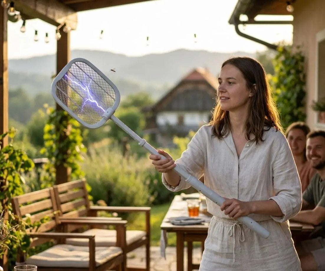 Elektrische Vliegenmepper – Telescopisch & Opvouwbaar Racket – Platinet
