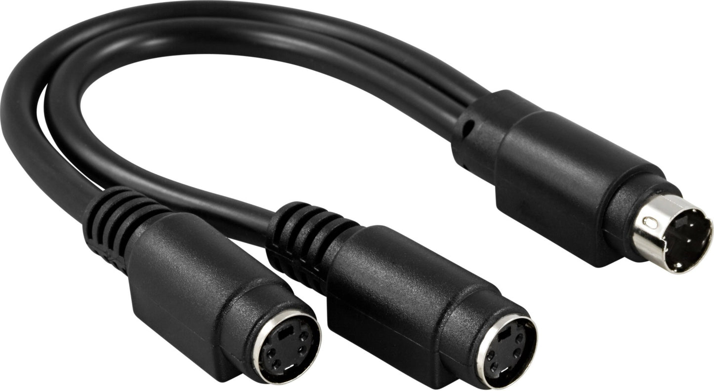 DELTACO AA-12, Cable adapter MD4 to 2x MD4, black