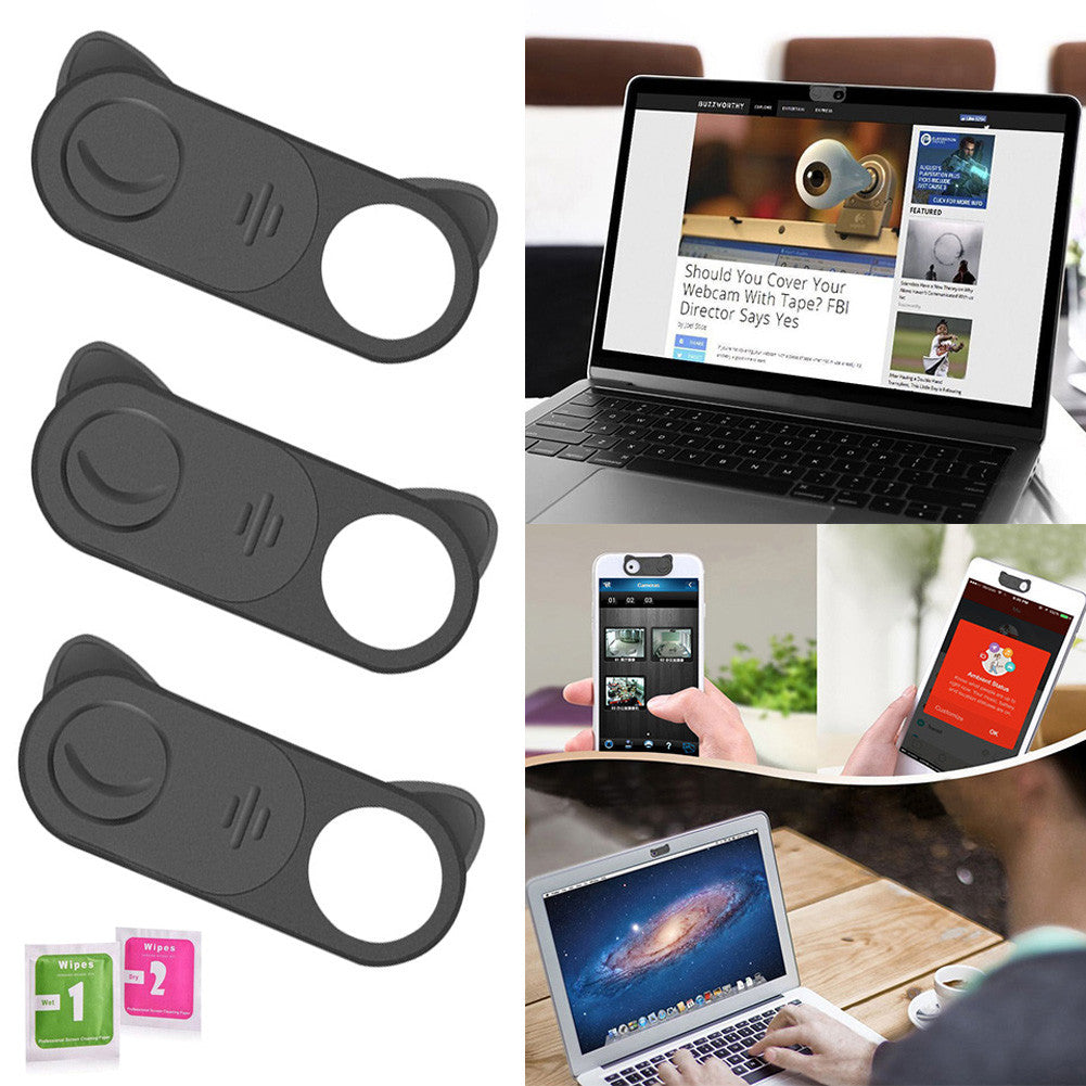 AC-PT02 Webcam privacy cover met schoonmaakset en opbergdoosje - 3 stuks