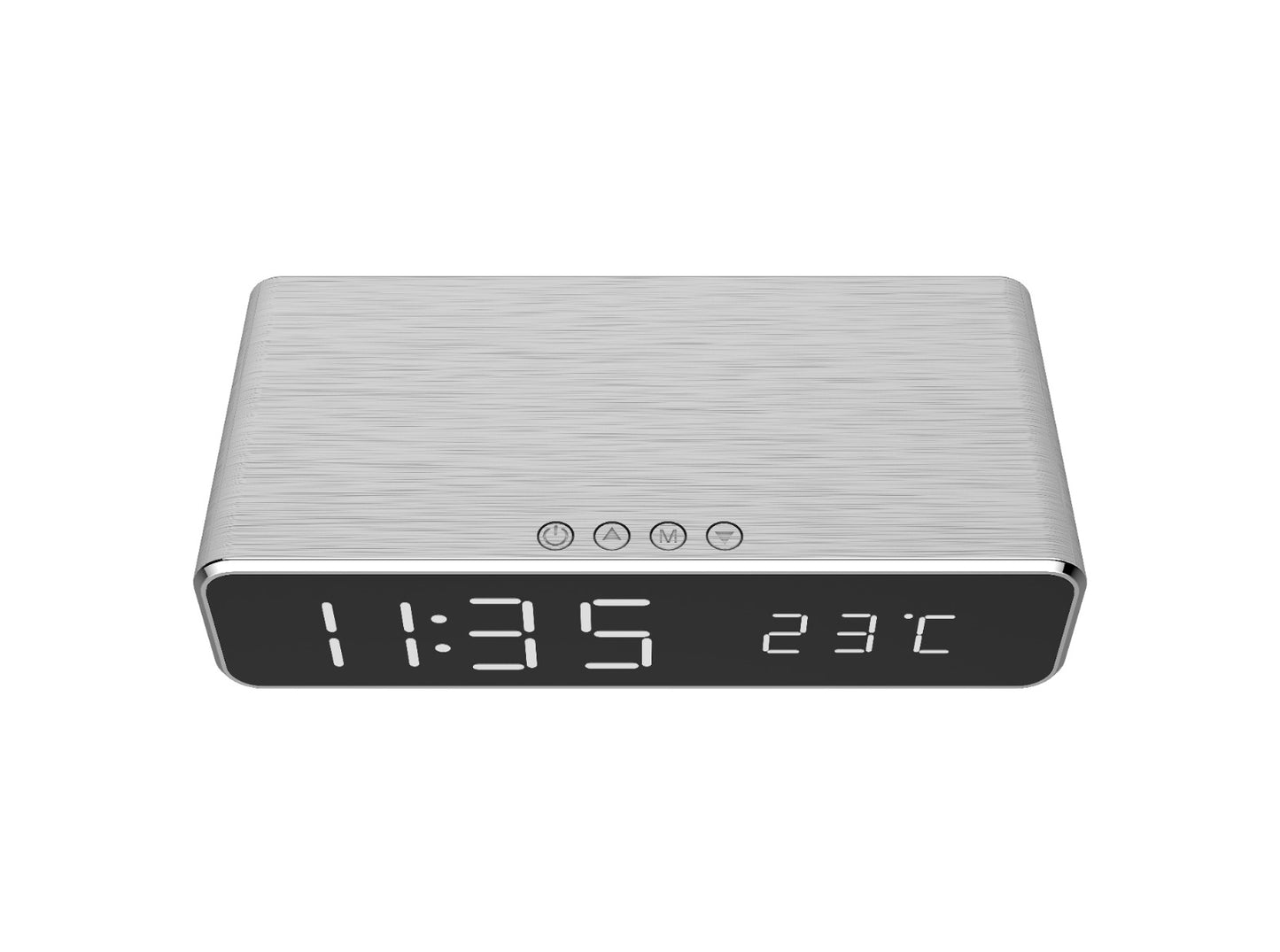 Gembird DAC-WPC-01-S Wekker met Draadloze Qi laadfunctie - Digitaal - Voor Smartphone - Zilver