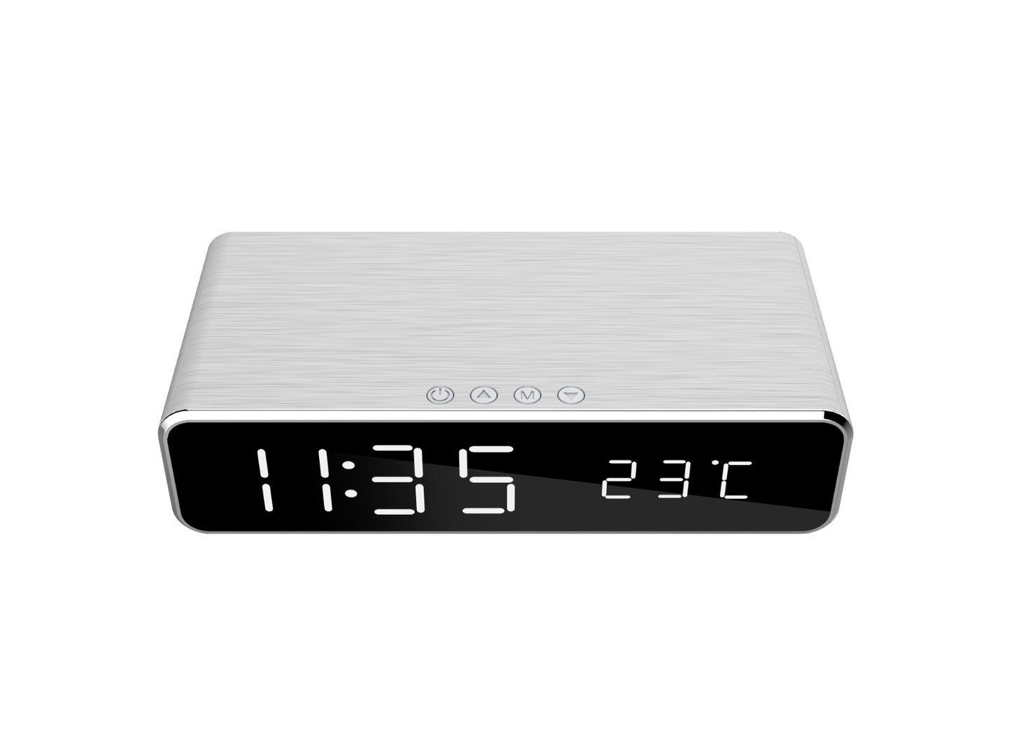 Gembird DAC-WPC-01-S Wekker met Draadloze Qi laadfunctie - Digitaal - Voor Smartphone - Zilver