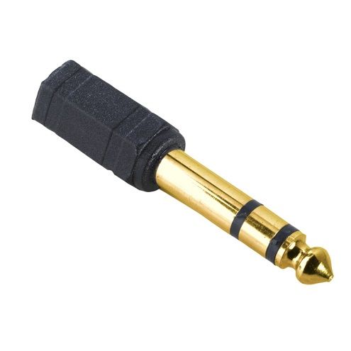 DELTACO AD-1, 6.3mm - 3.5mm kabeladapter/verloopstukje, zwart