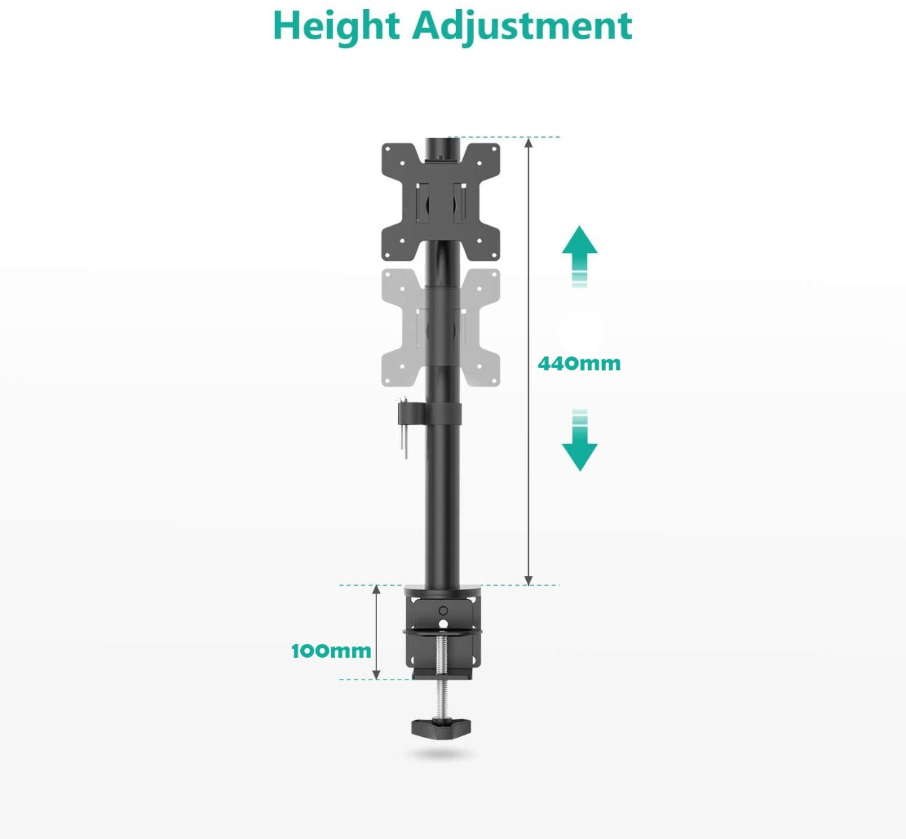NÖRDIC AM3-01 Monitor arm - Ergonomisch - Met schermbevestiging - Geschikt voor schermen van 33 t/m 81.28 cm - Zwart