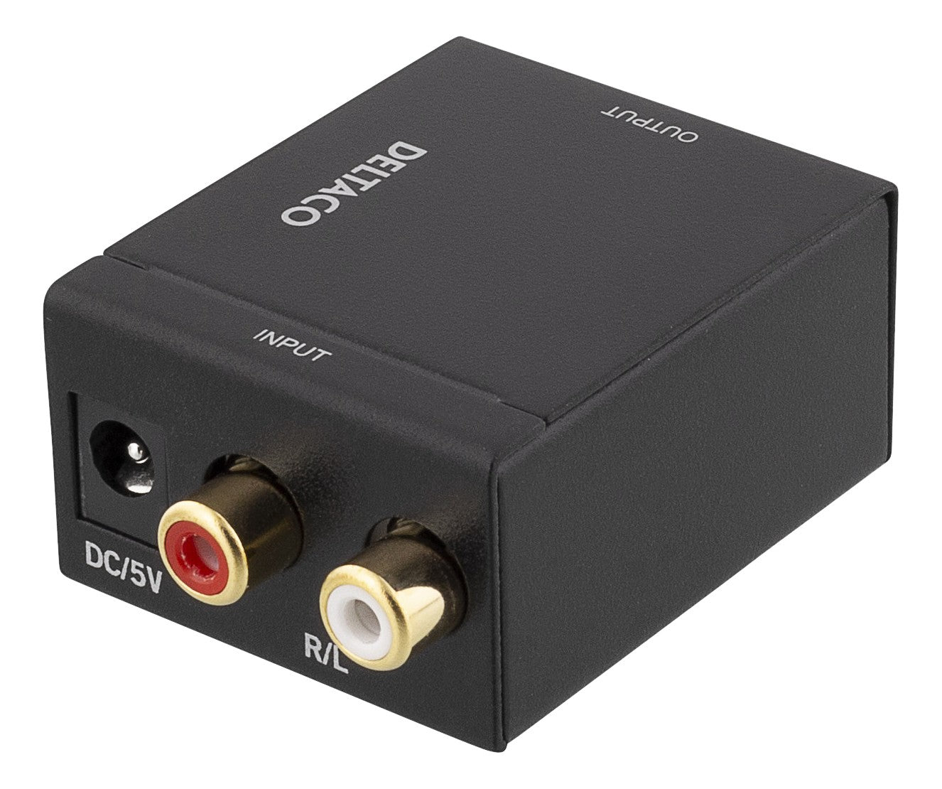 DELTACO AN-DG Analoog naar digitaal audio converter - Analoog Stereo input (RCA-Chinch-Tulp) Digitaal output (Coax/Toslink-S/PDIF) 24-bit 96 KHz