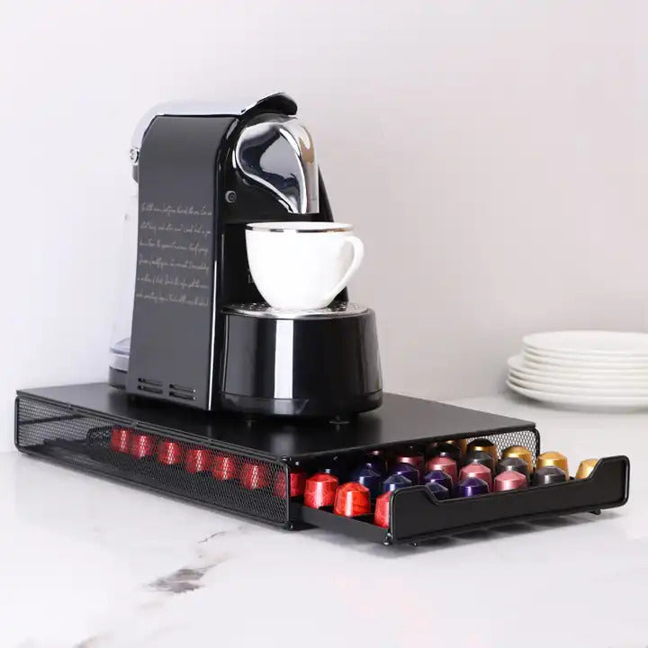 Nespresso Capsulehouder met lade - 60 Cups - zwart
