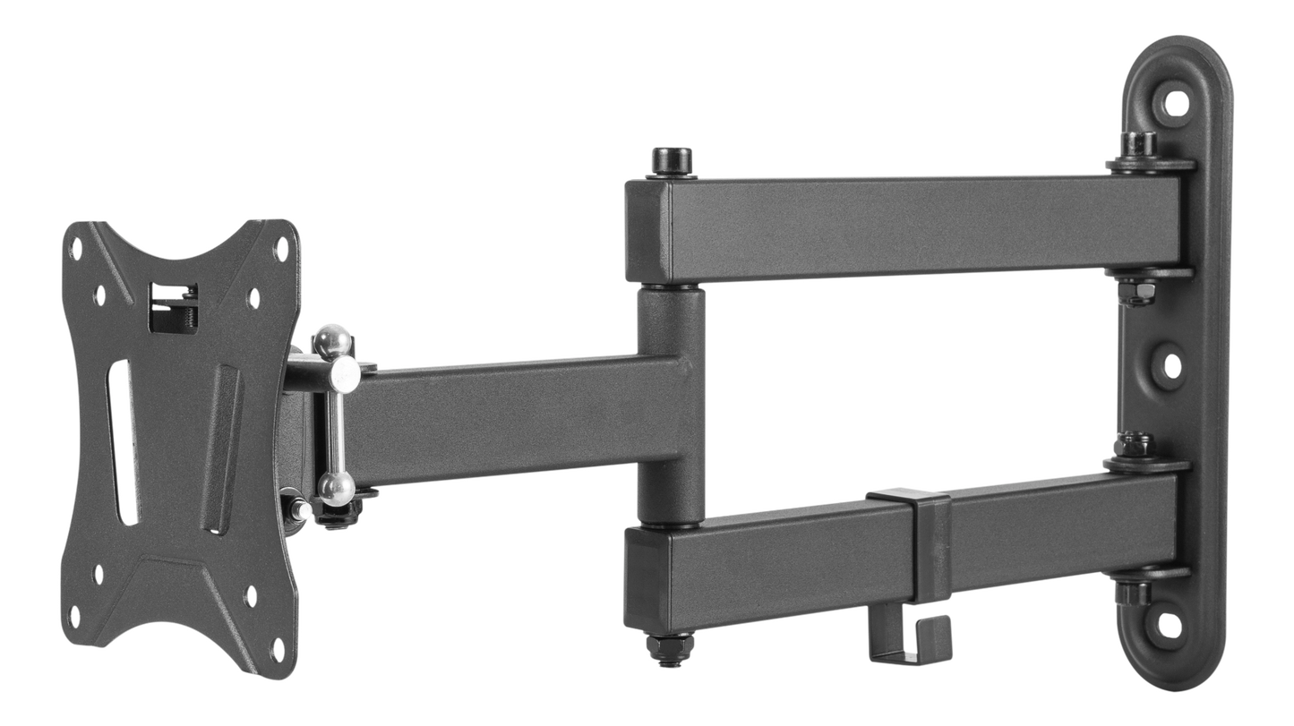 DELTACO OFFICE ARM-0251, Kantelbaar, draaibaar, TV Beugel, 13"- 27 inch, max. 25 kg, zwart