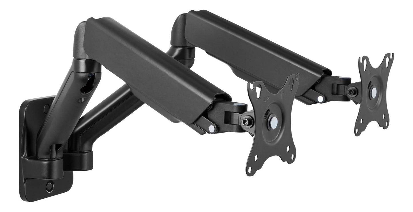 DELTACO OFFICE ARM-0361 Muurbeugel voor 2 schermen - Draai- en kantelbaar - 17-32" inch - Zwart