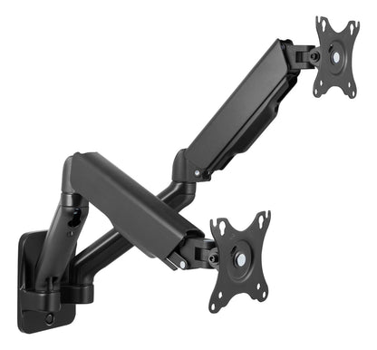 DELTACO OFFICE ARM-0361 Muurbeugel voor 2 schermen - Draai- en kantelbaar - 17-32" inch - Zwart