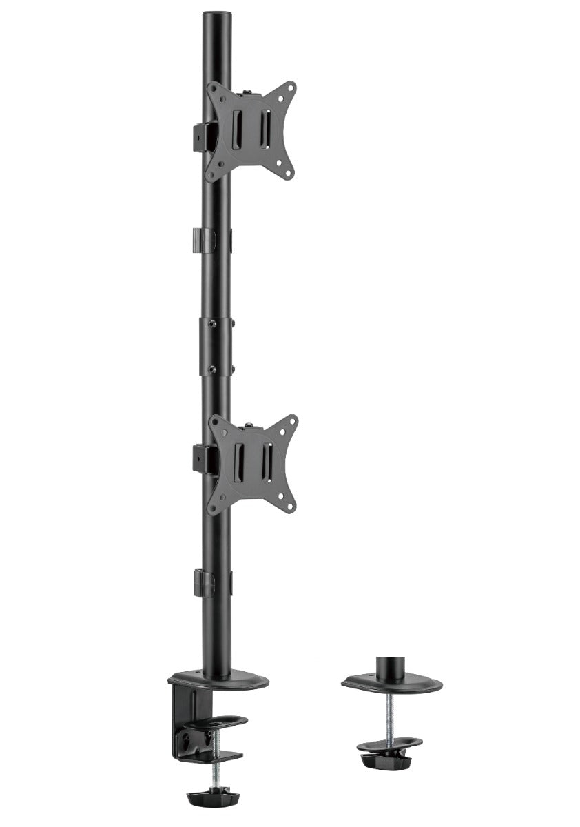NÖRDIC ARM-210 Monitorarm voor 2 Schermen - 17-32 inch - Draai- en Kantelbaar - Zwart