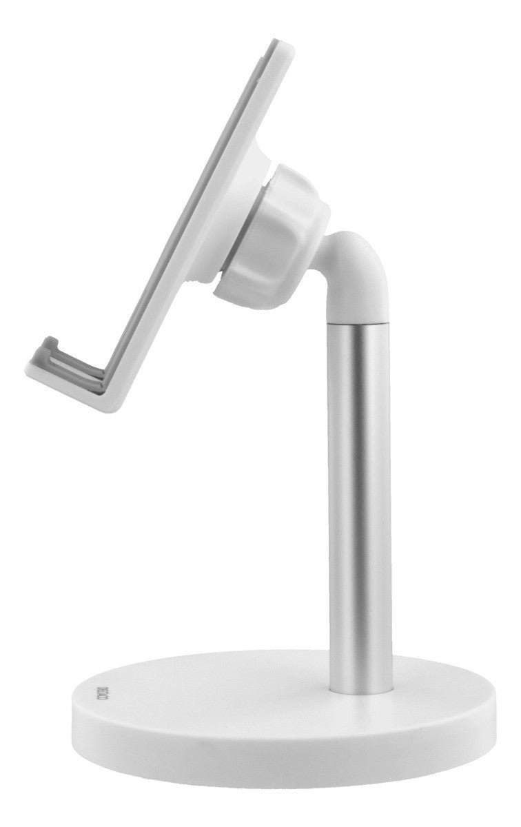 DELTACO Desktop stand for smartphone and tablet, white.