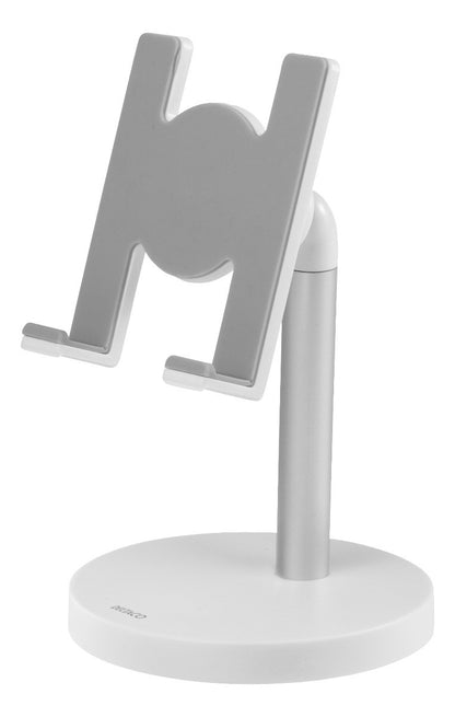 DELTACO Desktop stand for smartphone and tablet, white.