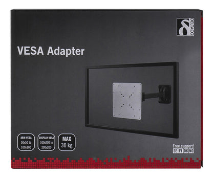 DELTACO ARM-414 VESA-convertor, 75x75 / 100x100mm naar 120x180 / 200x100 / 200x200mm
