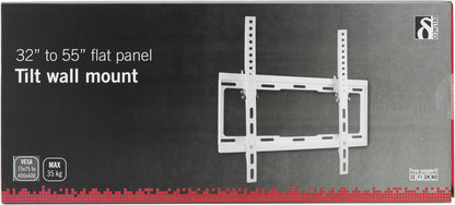 DELTACO ARM-521 Universal TV Wall Mount, Suitable for TVs from 32 to 55 inches, White