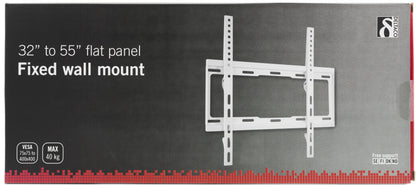 DELTACO ARM-522 Wall mount for TV/monitor, 32-55", 40 kg, VESA 75x75 to 400x400mm, white