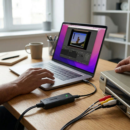 Delmark USB-C Video Grabber - AV naar USB-C Laptop of mobiel - RCA Video-opnamekaart